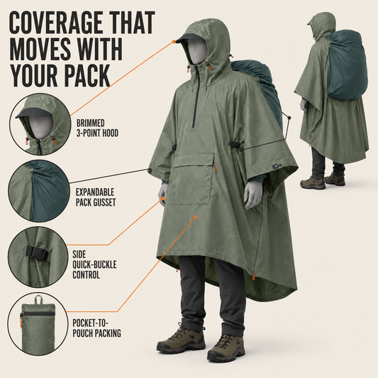 Packable Rain Poncho