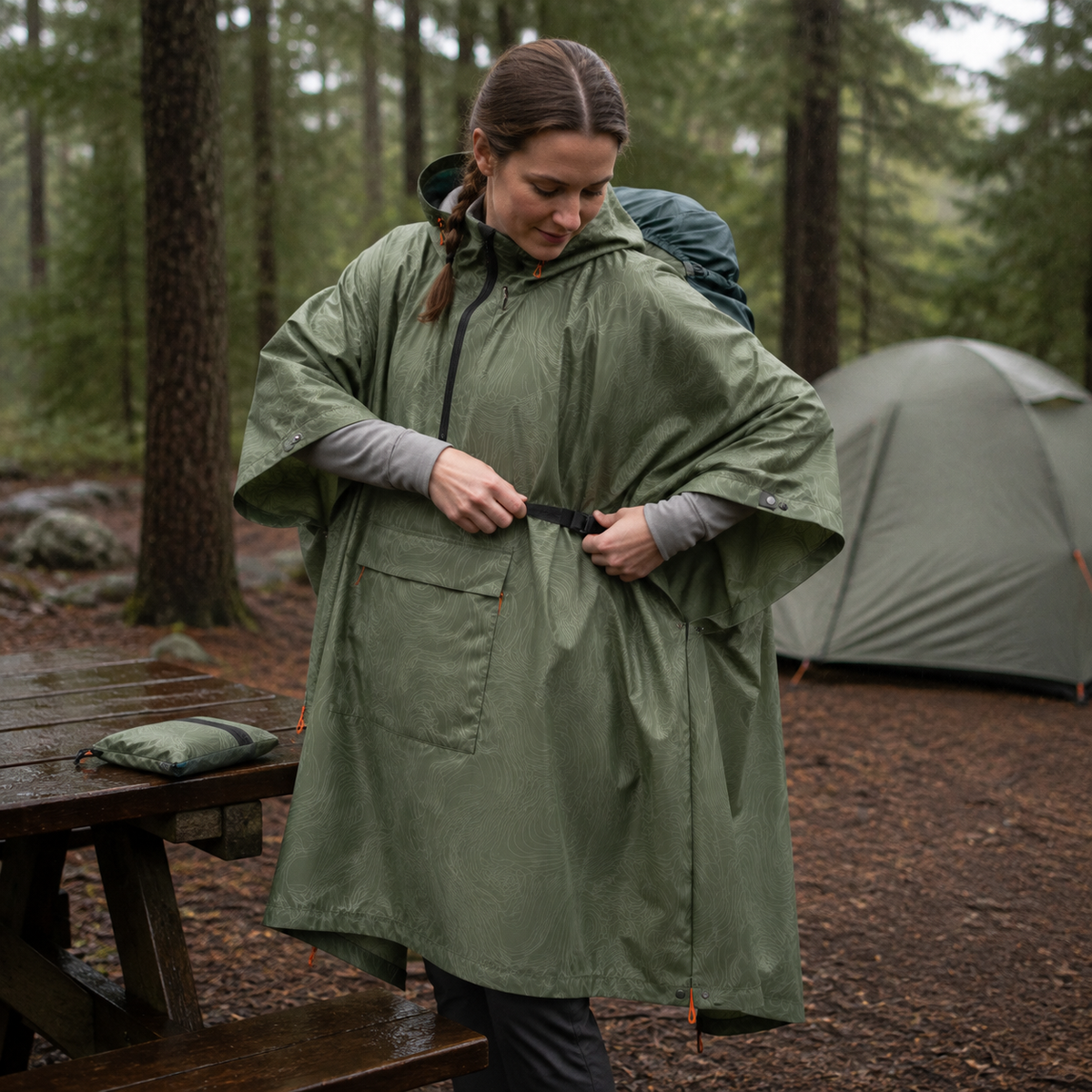 Packable Rain Poncho