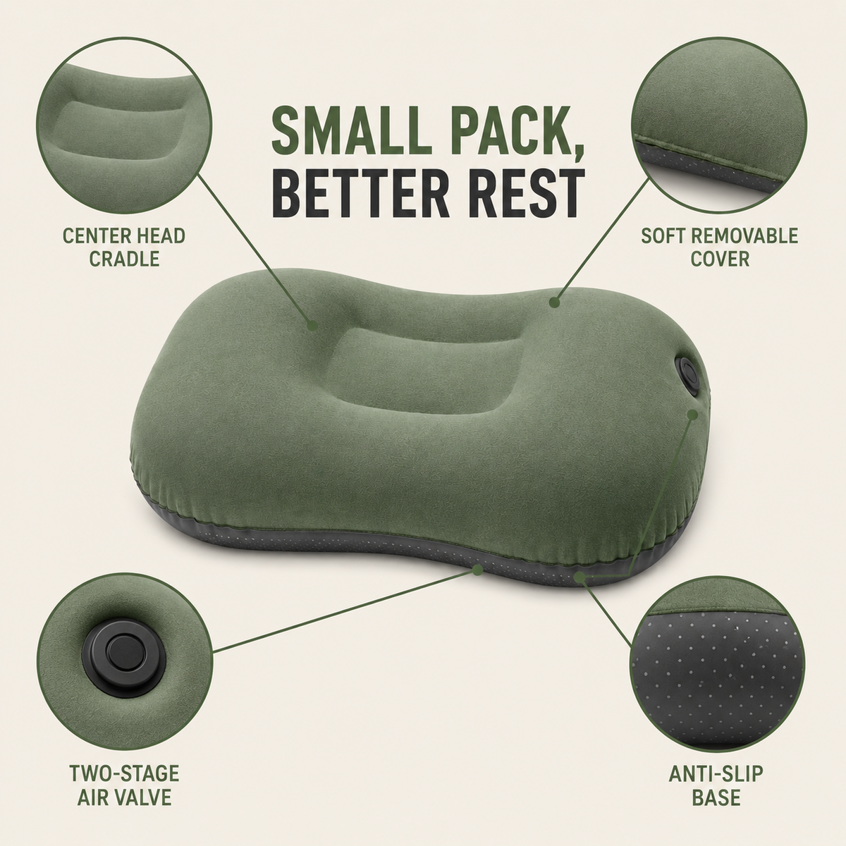 Inflatable Camping Pillow