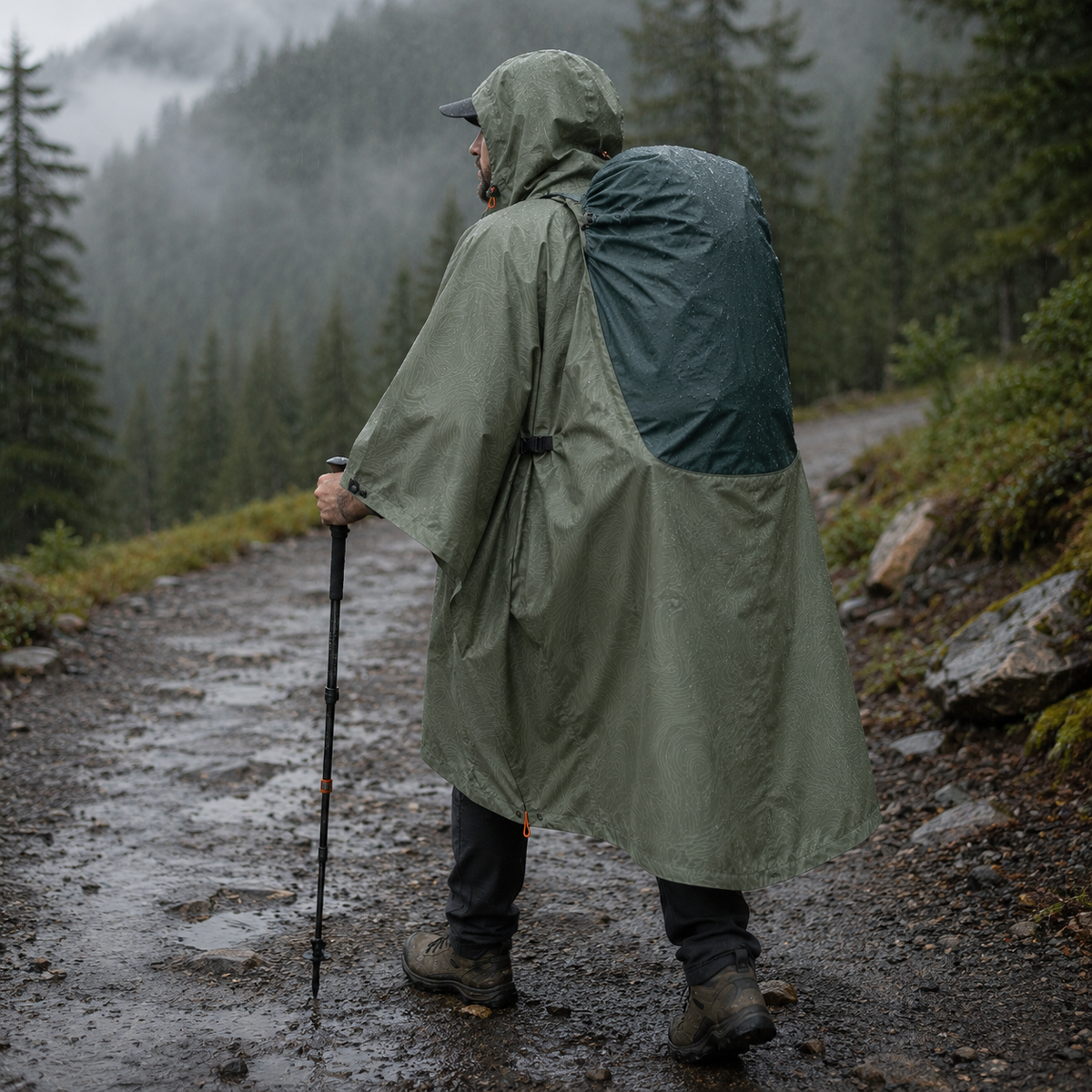 Packable Rain Poncho